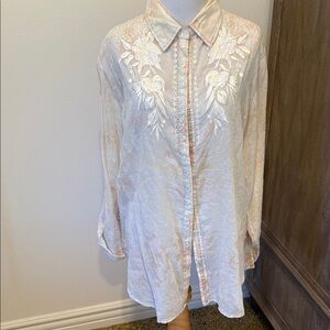Vintage Cream Sheer Blouse